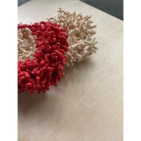 Nautical Coral-Inspired Beaded Bracelets Design Red & Cream Handmade - Picture 10 of 10